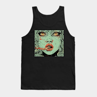 Snake Tongue Beautiful Girl Tank Top